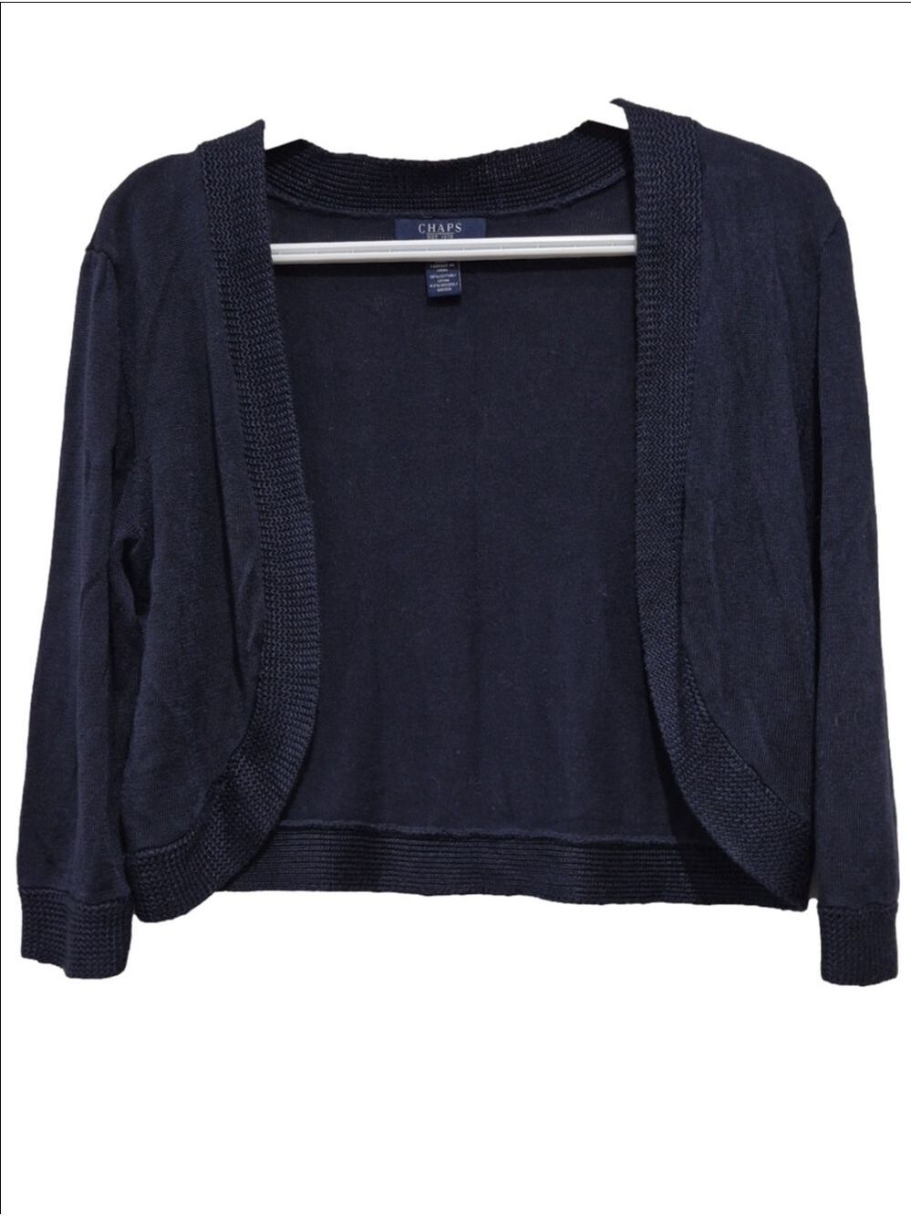 Chaps Navy Blue Cotton Viscose Blend Knit Cardigan Sweater - S/P
